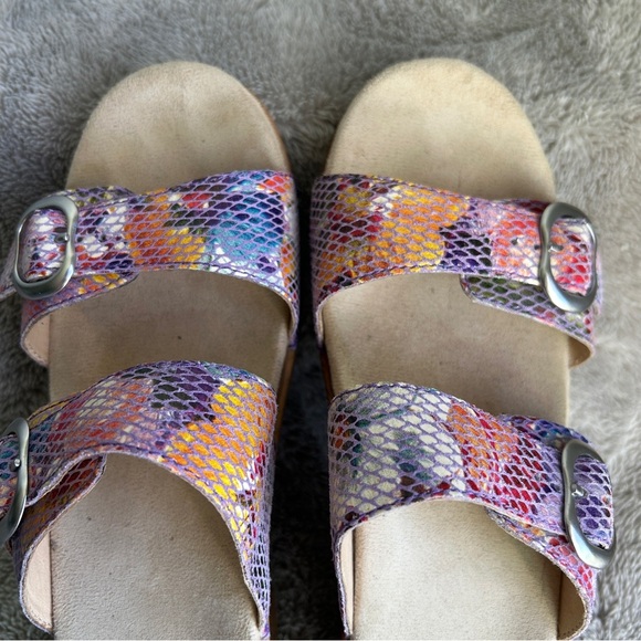 Dankso Women’s Sophie Floral Double Leather Strap Clog Sandal - 9 - Picture 7 of 8